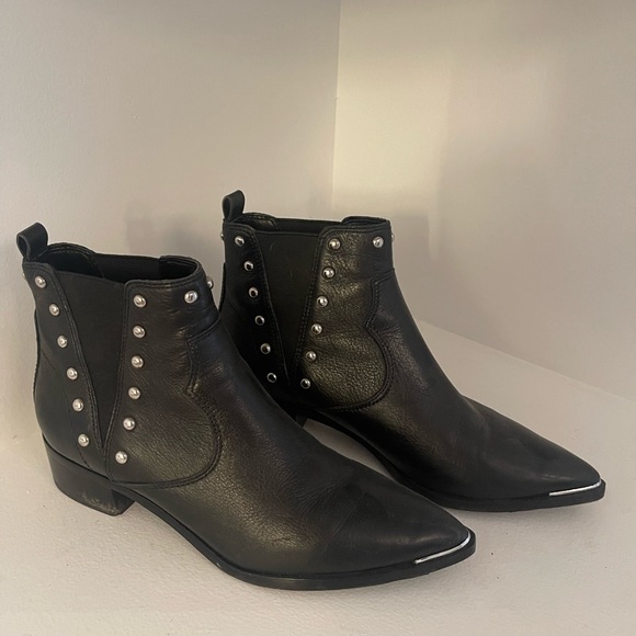 Marc Fisher Leather Studded Ankle Boots - Picture 2 of 4